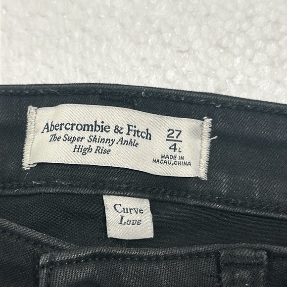 Abercrombie and fitch high rise skinny ankle curv love black jeans size 27/4 - Picture 6 of 8